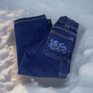 VTG NEW FUBU The Collection Kids Sz 4T Designer Pockets Logo Denim Jeans 21x16